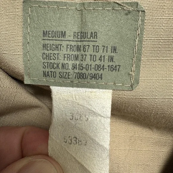 Brigade Quartermasters Jacket Mens Medium Beige Combat Cloth Military Field - Picture 5 of 10